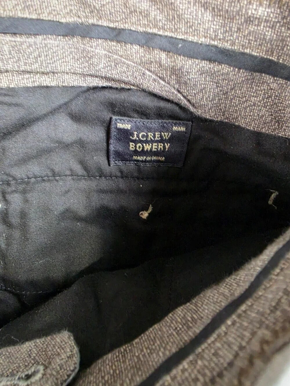 J Crew Mens Sz 33x32 Slim Fit Bowery Dress Pants Flat Front Gray